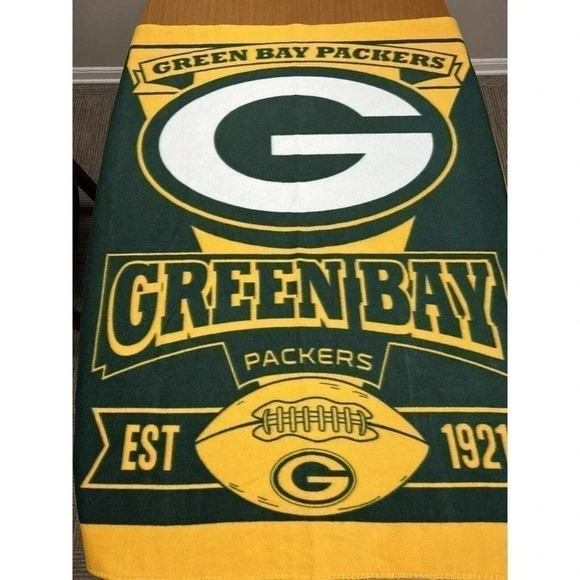 2013 Green Bay Packers Northwest Company Throw Blanket 62.5" X 48.5" EUC - Picture 1 of 13